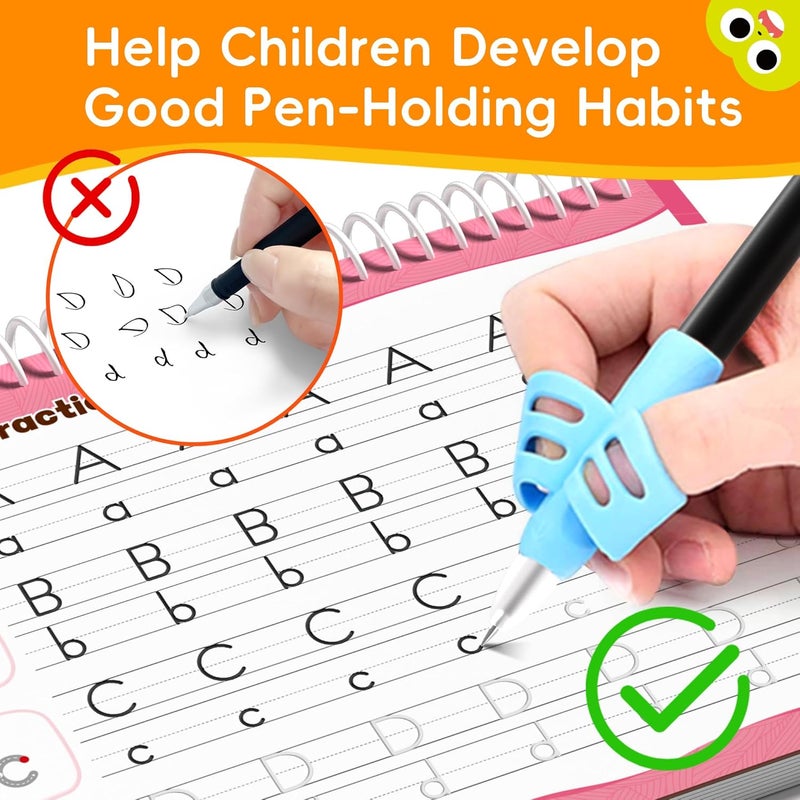 Timetome Magic Grooved Writing Practice, Large Grooved Handwriting Practice for Kids 5-7 8-10, Preschool Learning Activities, Tracing Books for Kids Ages 3-5, Preschool Workbook, Reusable Write Number Letter - Image 2